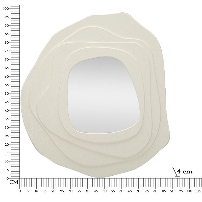 Espejo de pared Dalia, blanco, 90x4x97 cm – Líneas suaves y brillo atemporal