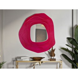 Espejo de pared Dalia fucsia 90x4x97 cm – Un toque femenino y un diseño audaz