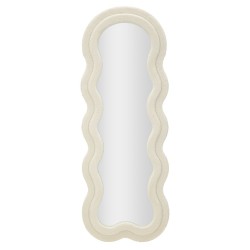 Espejo de pared Teddy, color crema, 60x4x160 cm – Suavidad aterciopelada y estilo envolvente