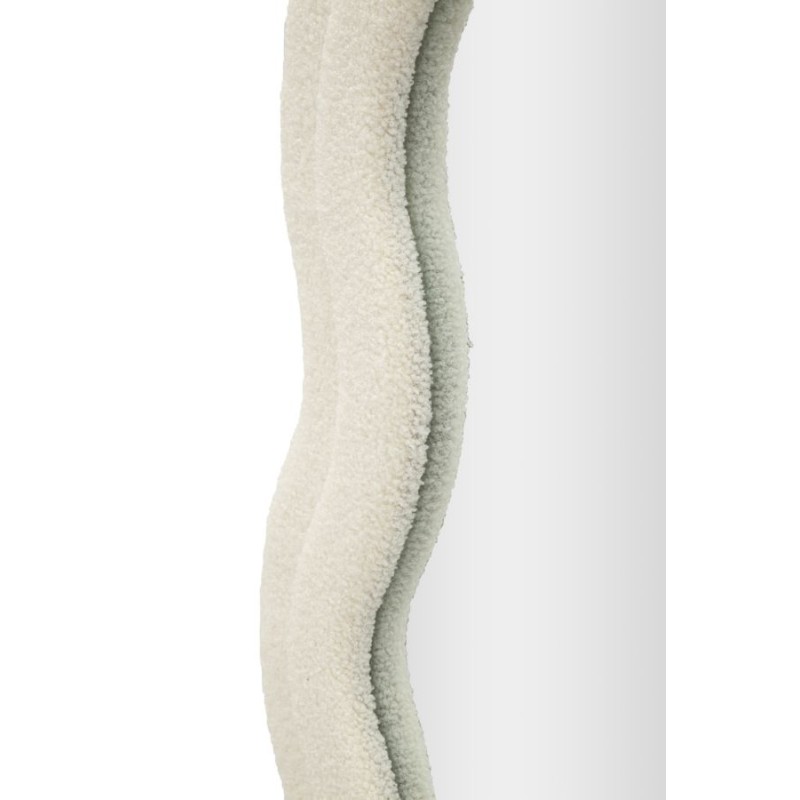 Espejo de pared Teddy, color crema, 60x4x160 cm – Suavidad aterciopelada y estilo envolvente