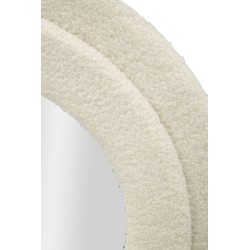 Espejo de pared Teddy, color crema, 60x4x160 cm – Suavidad aterciopelada y estilo envolvente