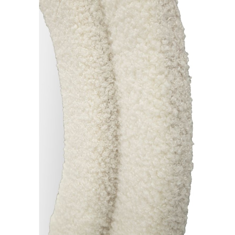 Espejo de pared Teddy, color crema, 60x4x160 cm – Suavidad aterciopelada y estilo envolvente