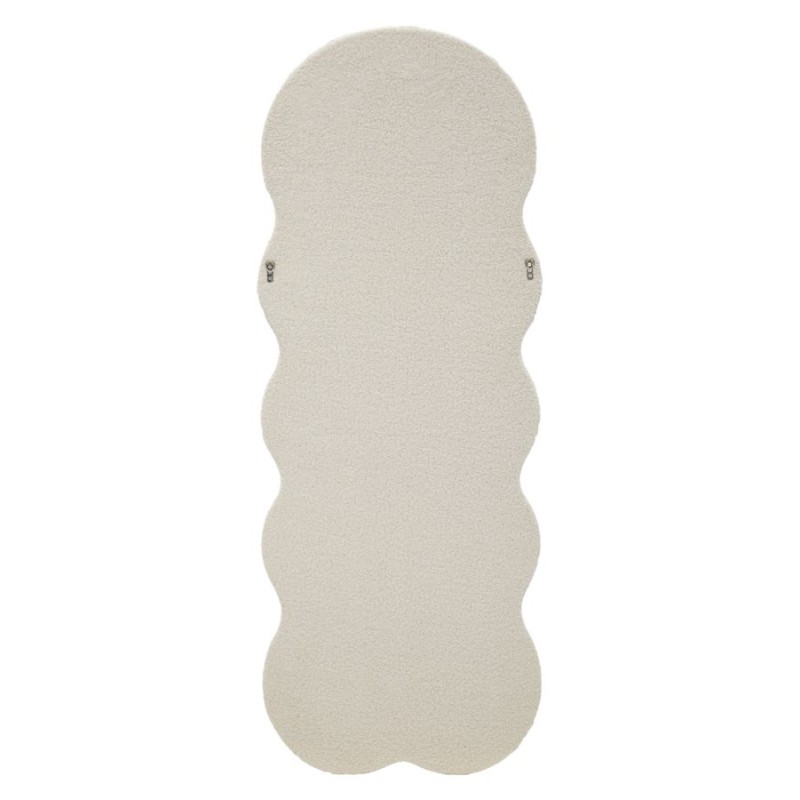 Espejo de pared Teddy, color crema, 60x4x160 cm – Suavidad aterciopelada y estilo envolvente