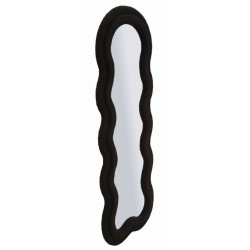 Espejo de pared con forma de osito de peluche negro, 60x4x160 cm (espejo 39x137 cm) – Originalidad lúdica y refinamiento moderno