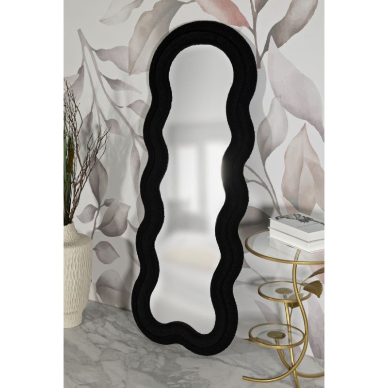 Espejo de pared con forma de osito de peluche negro, 60x4x160 cm (espejo 39x137 cm) – Originalidad lúdica y refinamiento moderno