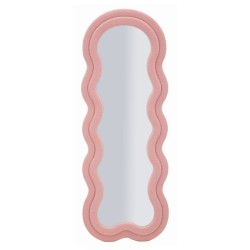 Espejo de pared con forma de osito de peluche rosa, 60 x 4 x 160 cm (espejo: 39 x 137 cm) – Un encanto delicado y un diseño únic