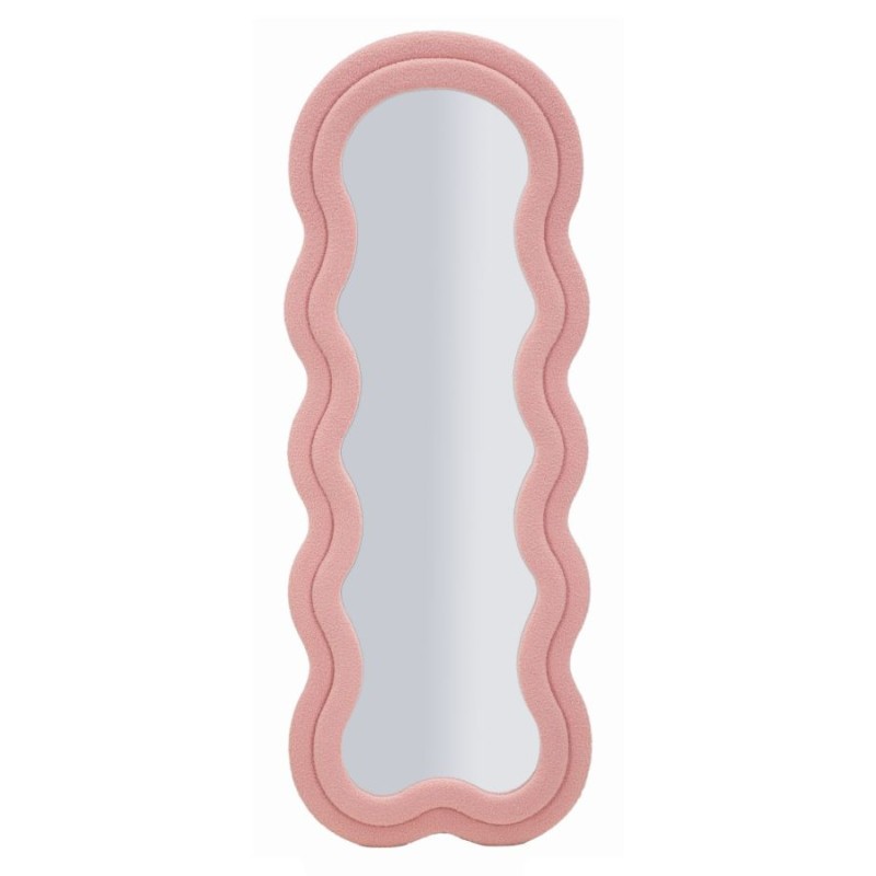 Espejo de pared con forma de osito de peluche rosa, 60 x 4 x 160 cm (espejo: 39 x 137 cm) – Un encanto delicado y un diseño únic
