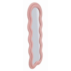 Espejo de pared con forma de osito de peluche rosa, 60 x 4 x 160 cm (espejo: 39 x 137 cm) – Un encanto delicado y un diseño únic