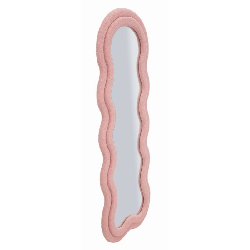 Espejo de pared con forma de osito de peluche rosa, 60 x 4 x 160 cm (espejo: 39 x 137 cm) – Un encanto delicado y un diseño únic