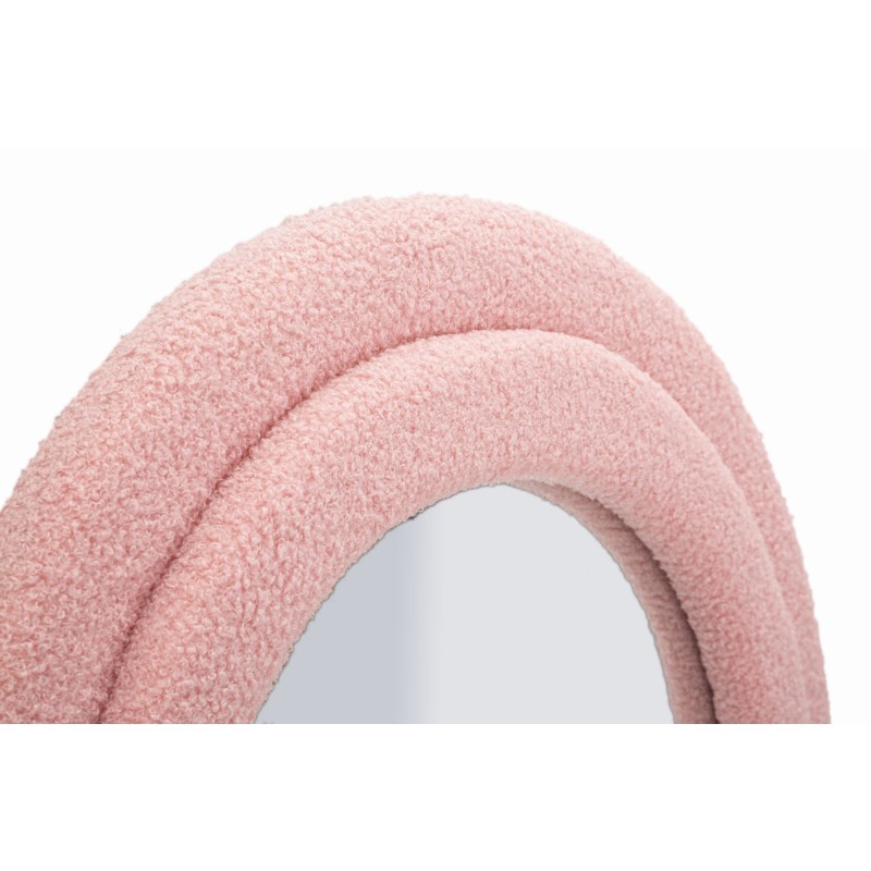Espejo de pared con forma de osito de peluche rosa, 60 x 4 x 160 cm (espejo: 39 x 137 cm) – Un encanto delicado y un diseño únic