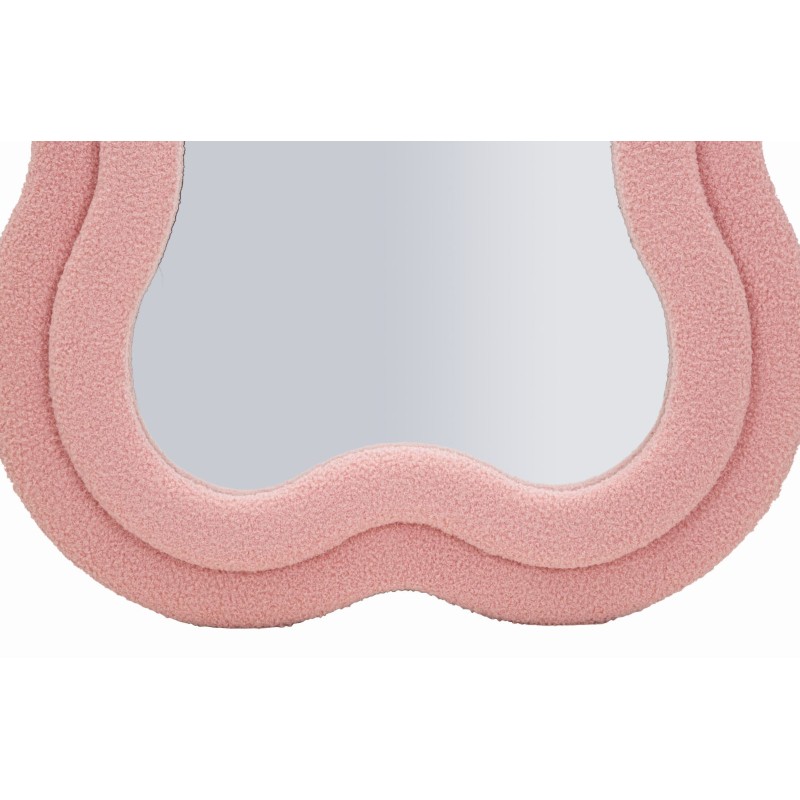 Espejo de pared con forma de osito de peluche rosa, 60 x 4 x 160 cm (espejo: 39 x 137 cm) – Un encanto delicado y un diseño únic