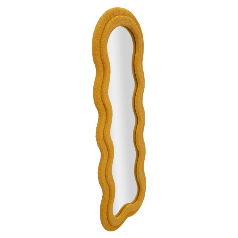 Espejo de pared Teddy, color mostaza, 60x4x160 cm – Color cálido y estilo elegante