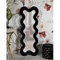 Espejo de pared Monica Black 58x4x160 cm (espejo 39x124 cm) – Diseño elegante e intenso, a la vez que discreto.