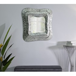 Espejo de pared cuadrado Aury 74x7x79 cm – Forma geométrica y elegancia lujosa