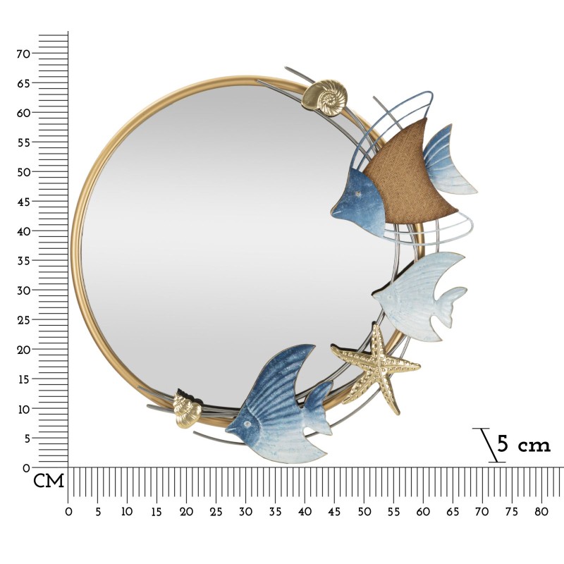 Espejo de pared marino 68x5x67 cm – Armonía clásica y reflejos elegantes
