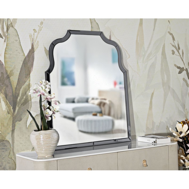 Espejo de pared Ankara, gris, 85x1x100 cm (espejo 78x93 cm) – Diseño minimalista y contemporáneo