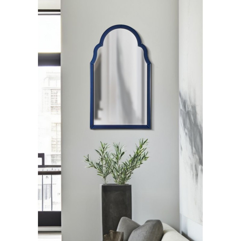 Espejo de pared Tangier Blue 47x1x80 cm (espejo 41x74 cm) – Minimalismo chic y luminosidad relajante