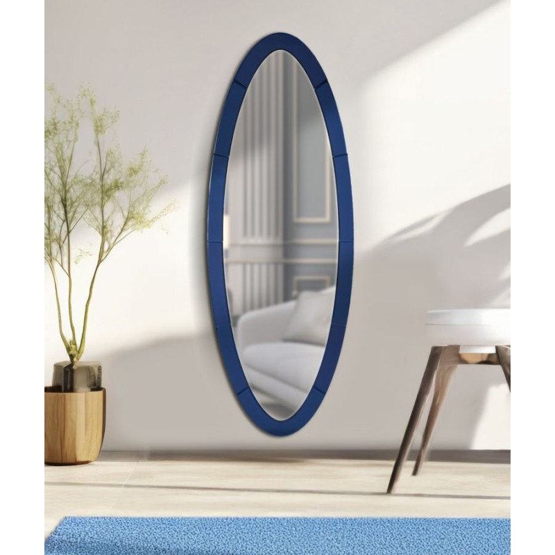 Espejo de pared Oslo Blue 55x2x150 cm (espejo 42,5x137,5 cm) – Armonía azul y elegancia contemporánea