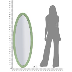 Espejo de pared verde Oslo 55x2x150 cm (espejo 42,5x137,5 cm) – Elegancia natural y líneas puras