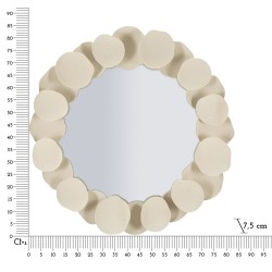 Espejo de pared Dune 85x7,5x85 cm (diámetro del espejo: 62 cm) – Elegancia escultórica y armonía en la pared