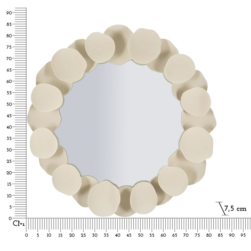 Espejo de pared Dune 85x7,5x85 cm (diámetro del espejo: 62 cm) – Elegancia escultórica y armonía en la pared