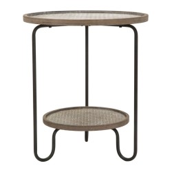 Mesa Arex con 2 estantes – Inspiración industrial Ø48x54,5 cm