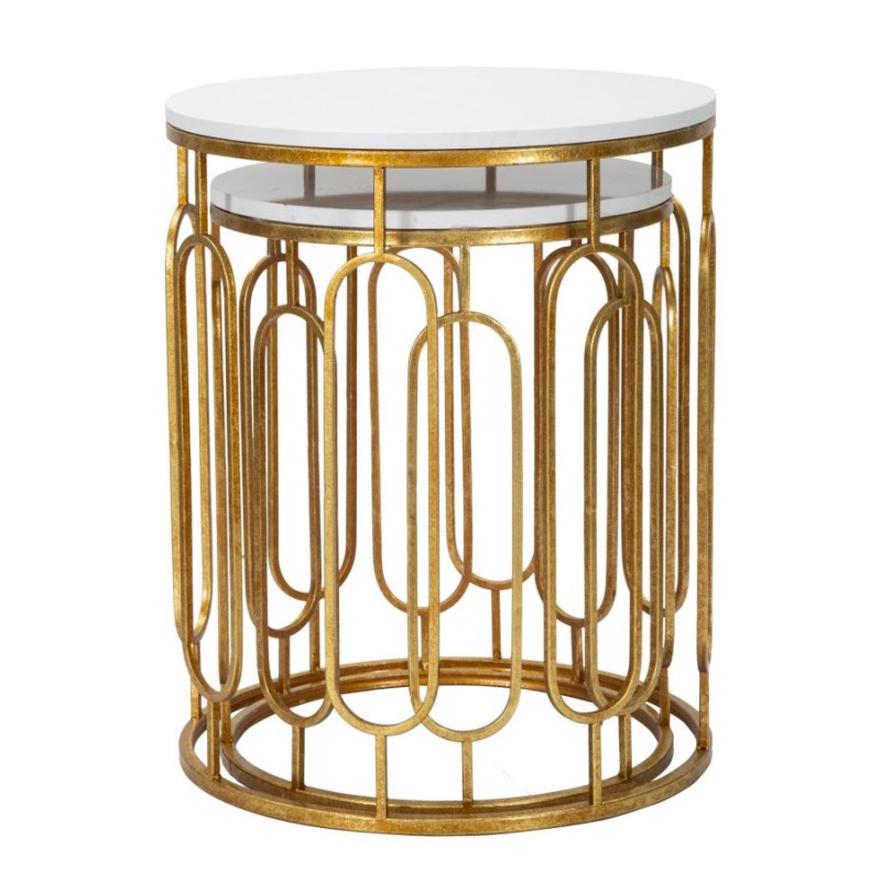 Mesa de mármol Tory – Elegancia contemporánea Ø46x55-39x48 cm