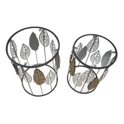 Mesa Ferro e Legno Foglie – Leafy Elegance Ø38x55-33x50 cm