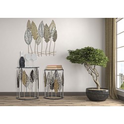 Mesa Ferro e Legno Foglie – Leafy Elegance Ø38x55-33x50 cm