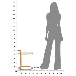Mesa auxiliar redonda de mármol – Elegancia natural 40x43x50 cm
