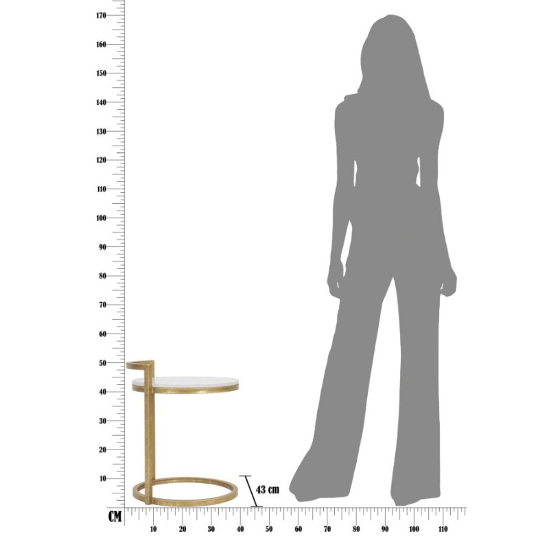 Mesa auxiliar redonda de mármol – Elegancia natural 40x43x50 cm