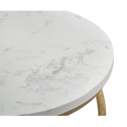 Mesa auxiliar de mármol en espiral – Curvas lujosas Ø27,5 x 47,5 cm