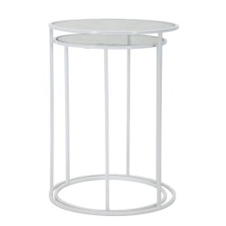 Mesa Harts White – Dúo Iluminado Ø43x60-38x55 cm