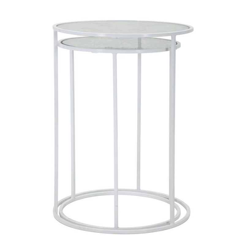 Mesa Harts White – Dúo Iluminado Ø43x60-38x55 cm