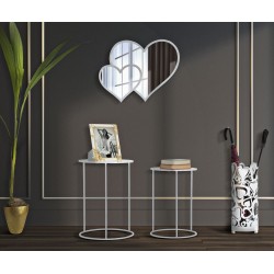 Mesa Harts White – Dúo Iluminado Ø43x60-38x55 cm