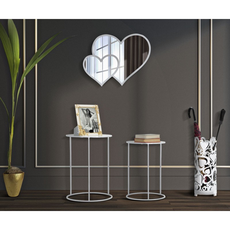 Mesa Harts White – Dúo Iluminado Ø43x60-38x55 cm