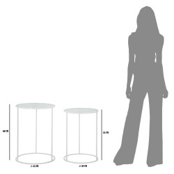 Mesa Harts White – Dúo Iluminado Ø43x60-38x55 cm