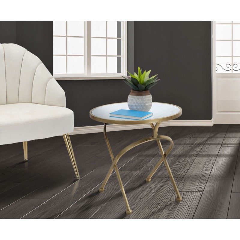 Tapete de mesa Glam Mat – Pureza satinada Ø50,5 x 50 cm