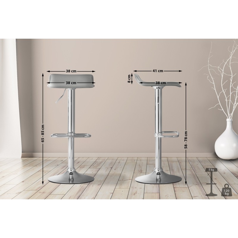 Taburete de bar gris DYN
