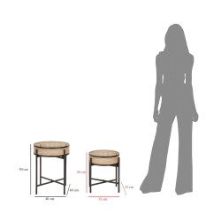 Mesa Fuji Duo – Zen y equilibrio Ø40x50-35x40 cm