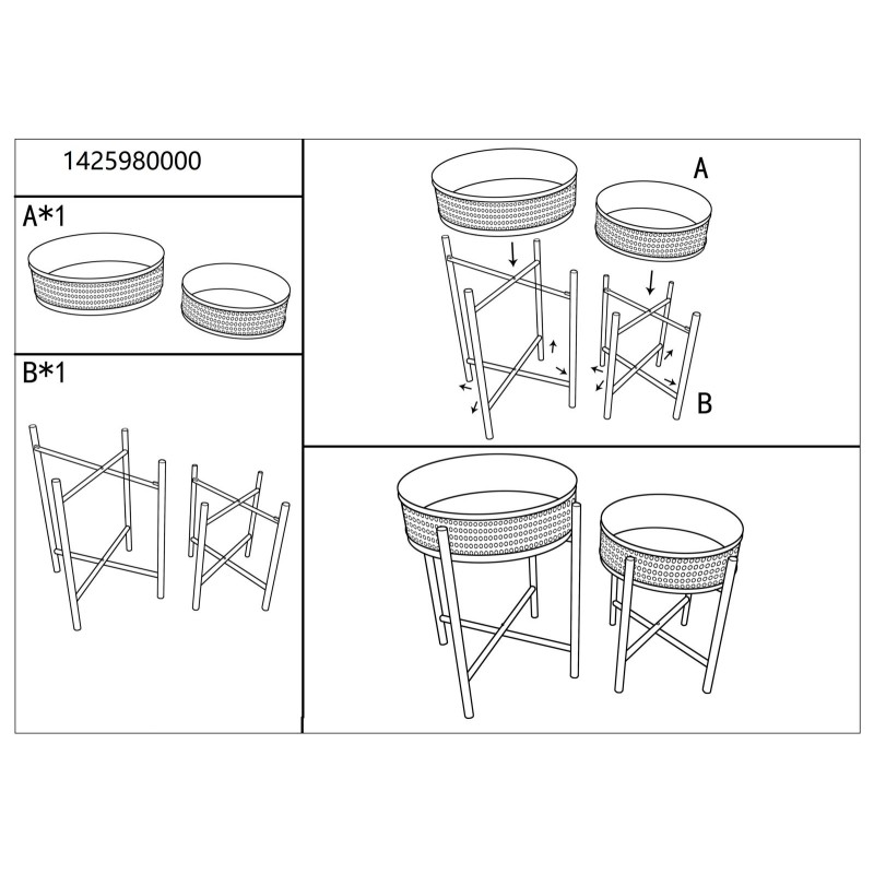 Mesa Fuji Duo – Zen y equilibrio Ø40x50-35x40 cm