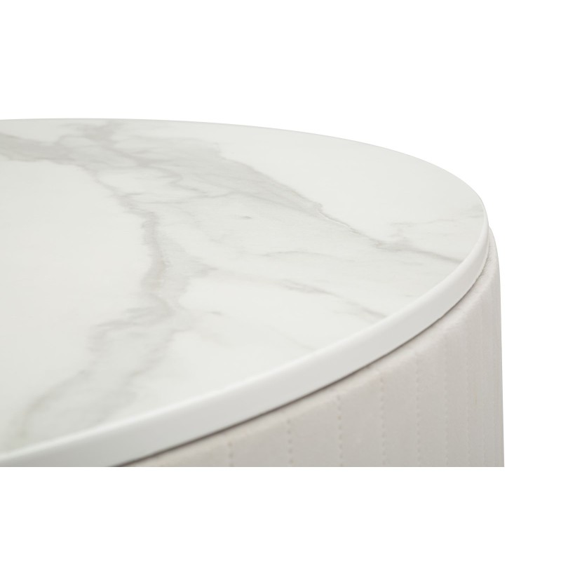 Mesa de centro Montpellier color crema – Elegancia francesa Ø75x36 cm