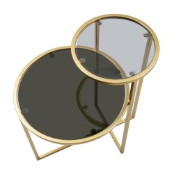 Mesa de centro de dos niveles – Elegante diseño apilable 50x40x60,5 cm