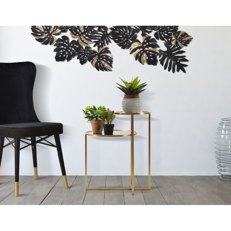 Mesa de centro de dos niveles – Elegante diseño apilable 50x40x60,5 cm