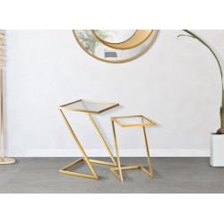 Mesa auxiliar Z – Dúo geométrico 40x40x60 - 30x30x50 cm