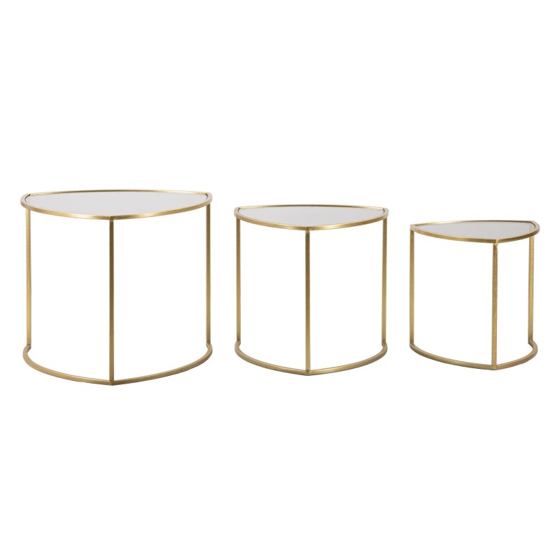 Conjunto triangular de mesas de centro – Conjunto de volúmenes Ø60x50 - 50x45 - 40x40 cm