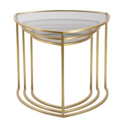 Conjunto triangular de mesas de centro – Conjunto de volúmenes Ø60x50 - 50x45 - 40x40 cm