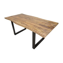 Mesa de comedor extensible – Madera noble de mango 180x90x77 cm (280 cm cuando está abierta)