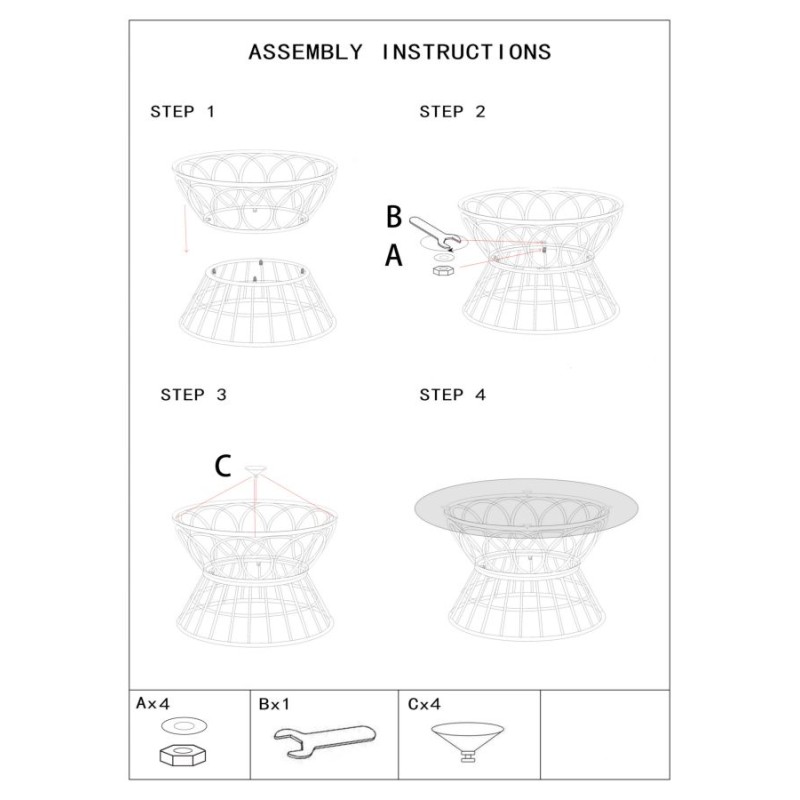 Mesa de centro circular Panamá – Curvas naturales Ø75x44,5 cm