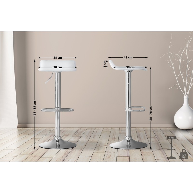 Taburete de bar blanco DYN